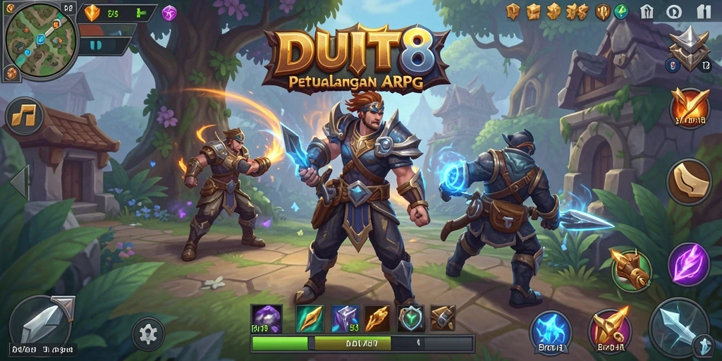 Tangkapan layar gameplay DUIT8 yang menampilkan pertempuran epik.