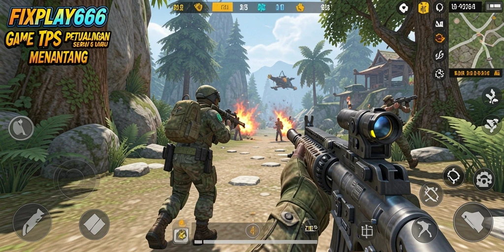 Tampilan gameplay FIXPLAY666 yang seru dan menegangkan saat pertarungan berlangsung.