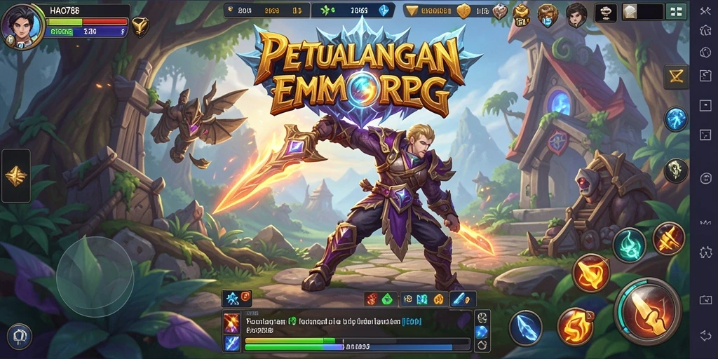 Tampilan gameplay seru dari HAO788 dalam dunia MMORPG yang luas.