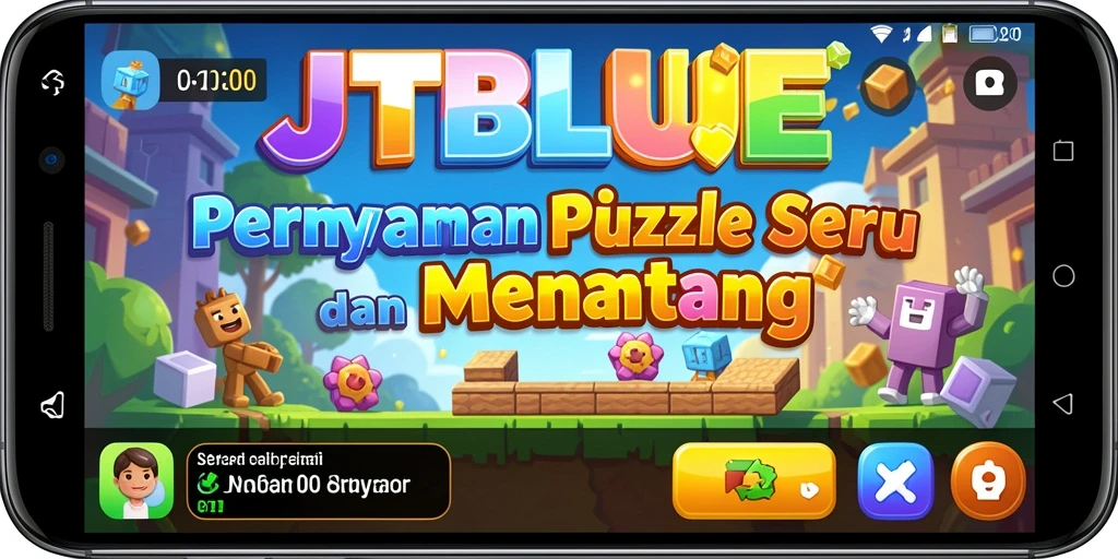 Tangkapan layar JTBLUE menunjukkan gameplay puzzle yang menantang dan menyenangkan.