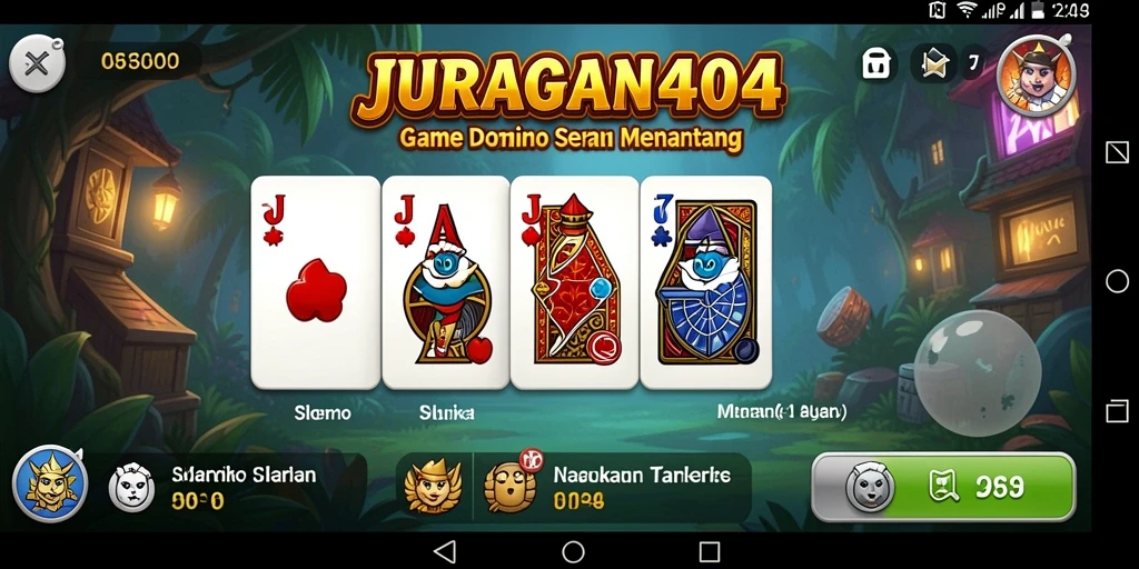 Tampilan seru gameplay JURAGAN404 dalam permainan Domino.