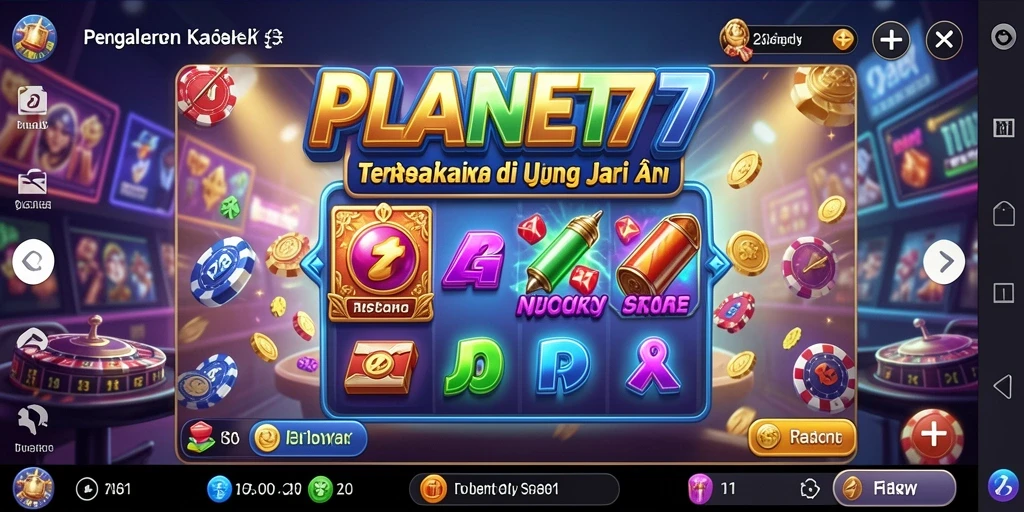 Screenshot utama PLANET77 menampilkan gameplay Kasino yang menarik.