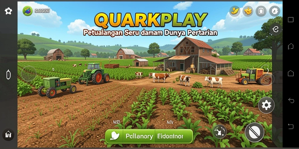 Tampilan gameplay seru saat bertani di dunia QUARKPLAY.