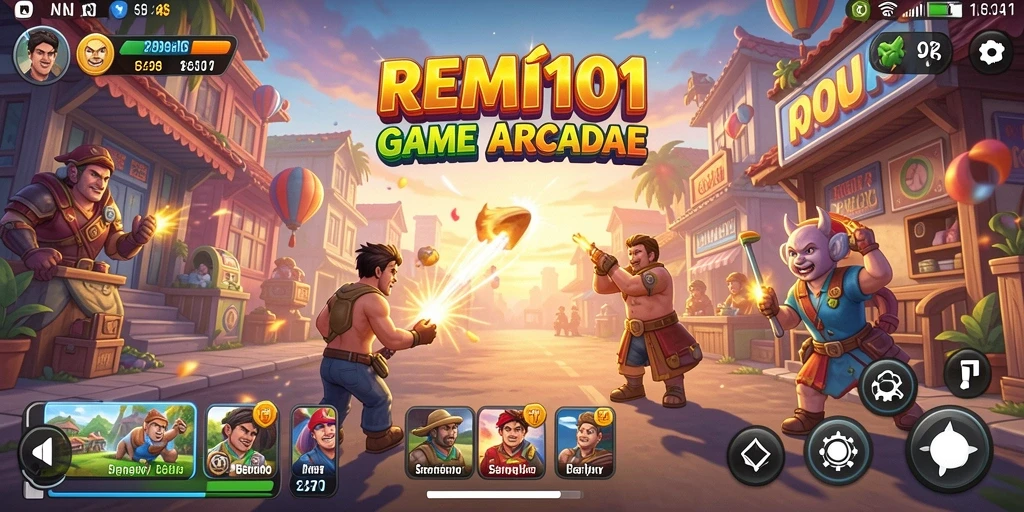 Tampilan permainan seru dari REMI101 yang penuh aksi.