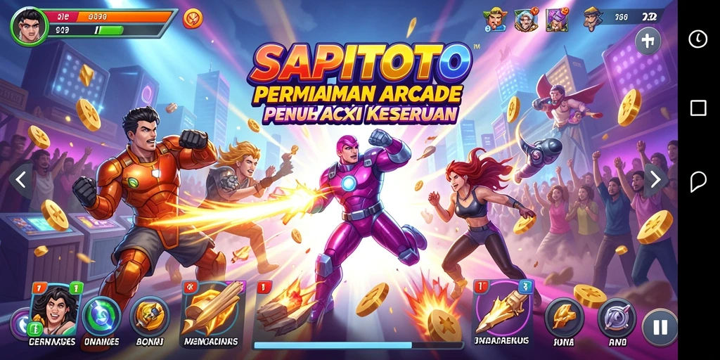 Tampilan utama dari gameplay seru SAPITOTO dengan aksi Arcade penuh tantangan.