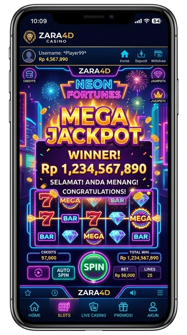 Tampilan utama aplikasi zara4d yang menarik dan mudah dinavigasi.